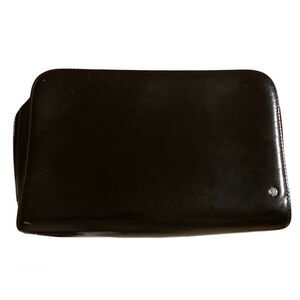 Vintage Cartier Black Leather Unisex Clutch / Wristlet Handbag